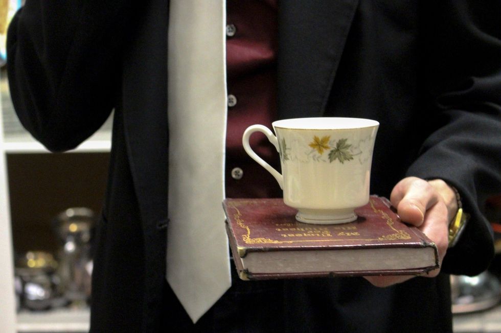 Tea Cups and Bookshelves