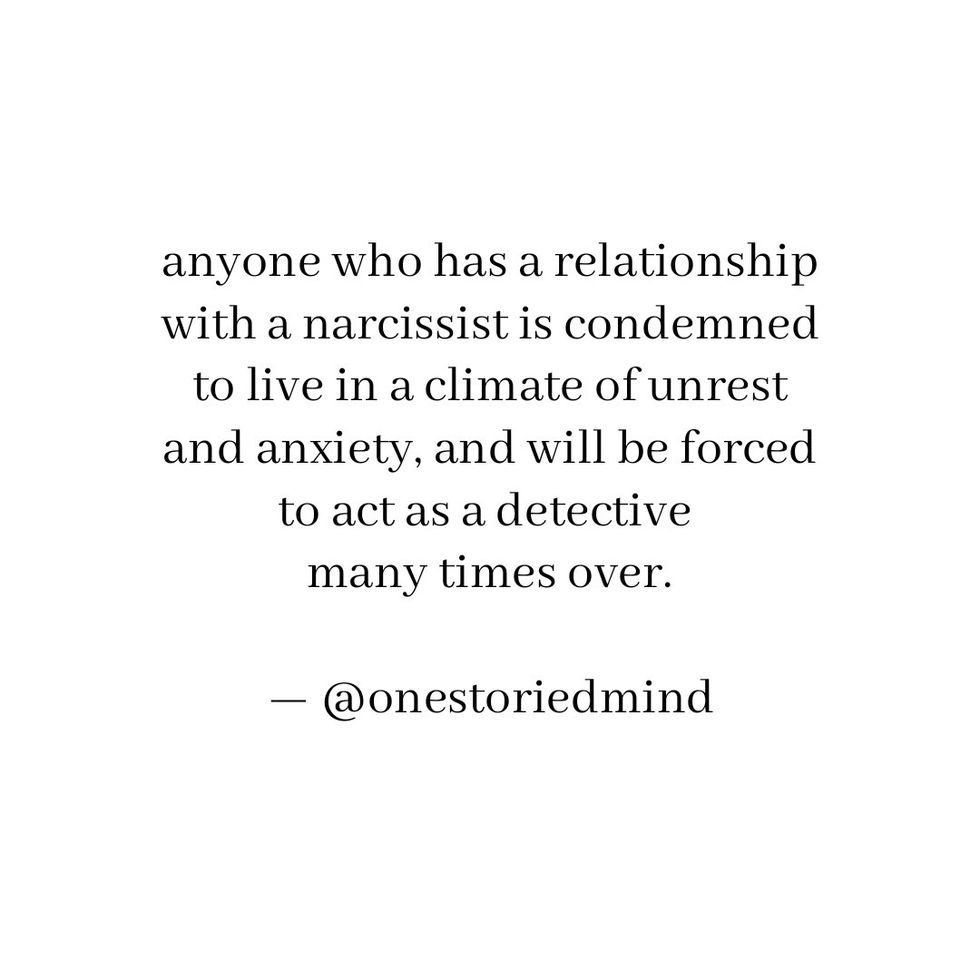 the secrecy of the narcissist and the victim’s detectiveness.