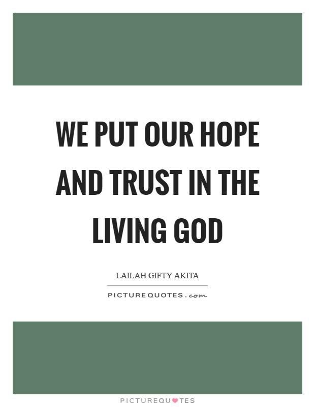 Putting Our Hope in God