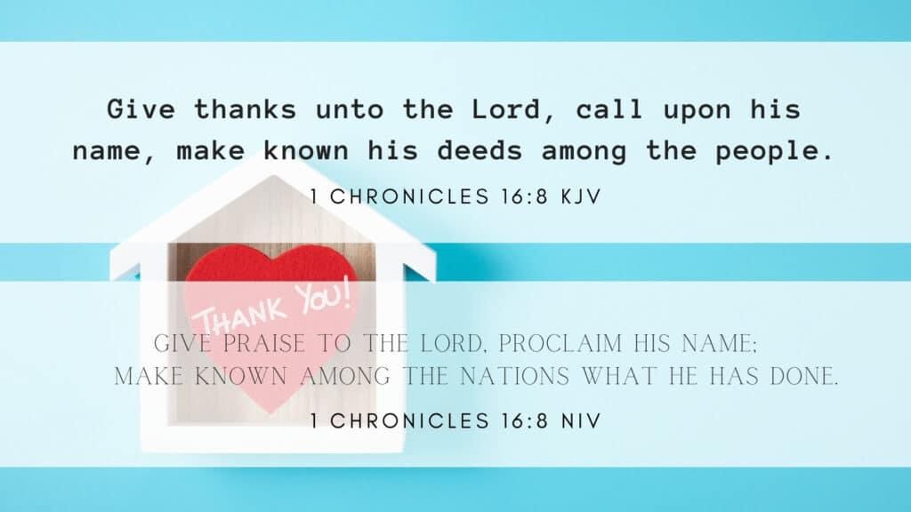 1 Chronicles 16:8 Reflection