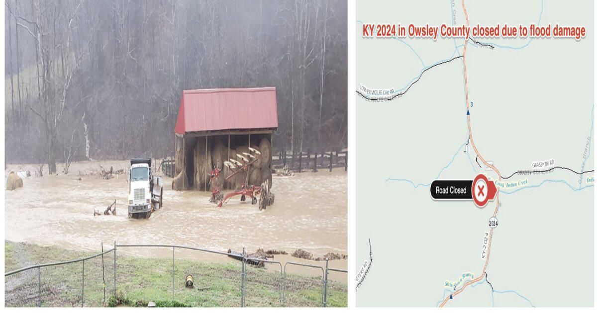 KY 2024 in Owsley County is reopening following major flood damage