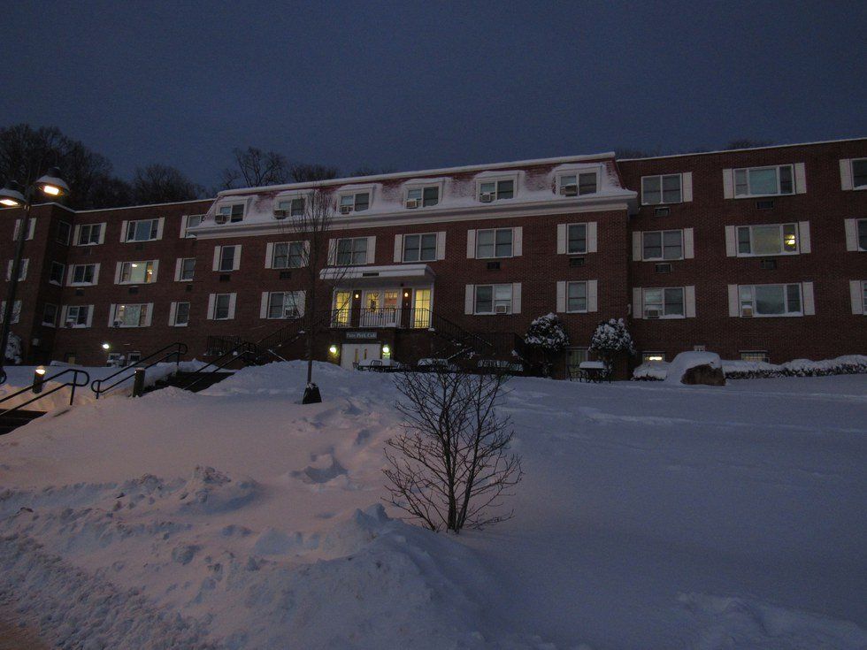 College Students Take on Snow Day