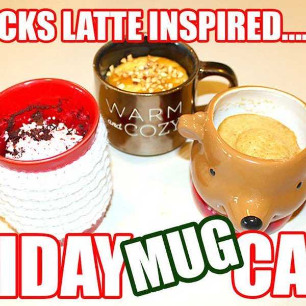 Starbucks Latte Inspired Holiday Mug Cakes