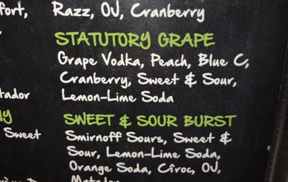 San Marcos Bar Perpetuates Rape Culture With "Statutory Grape" Drink