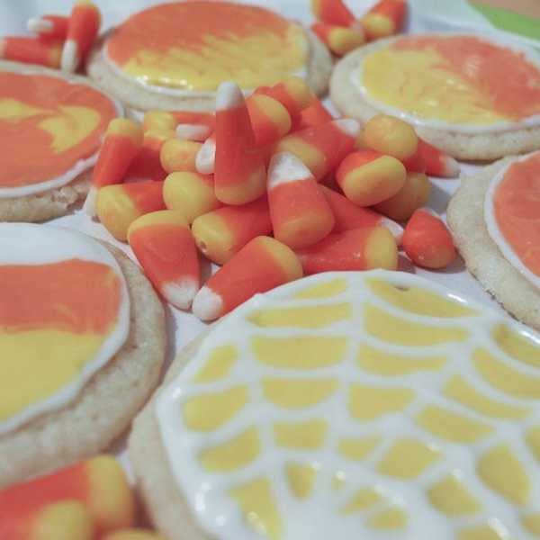 Candy Corn Inspired Cookies