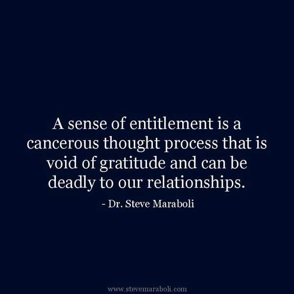 Drop The Sense Of Entitlement