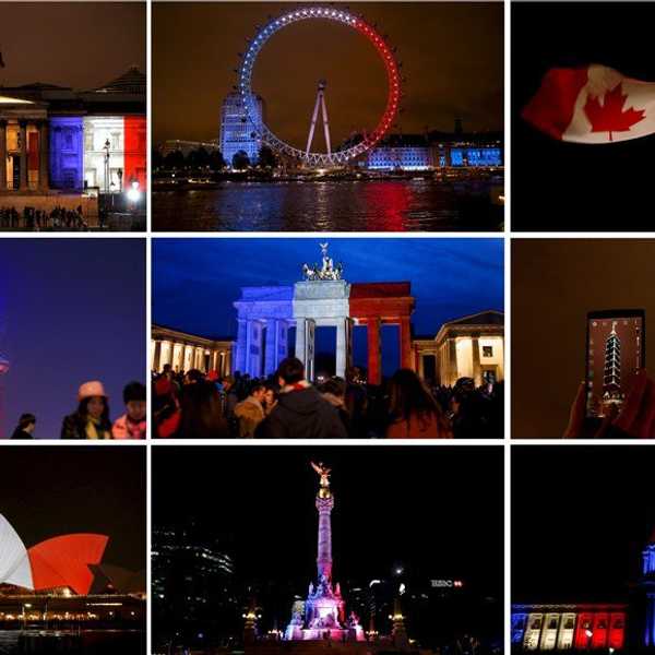 The World Lights Up In Support Of Paris