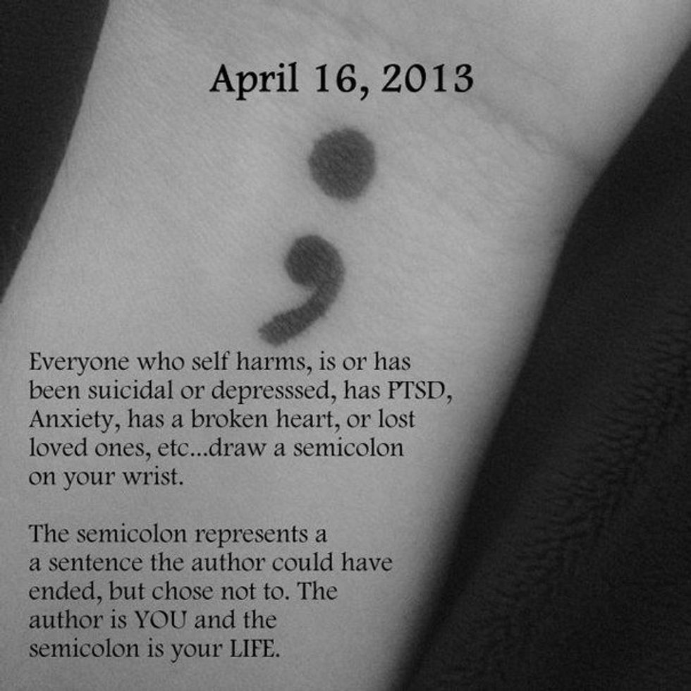 Project Semicolon: To Write Punctuation on Her Arms