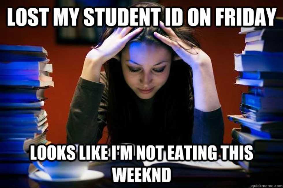 Nine Stages Of Losing Your Student ID