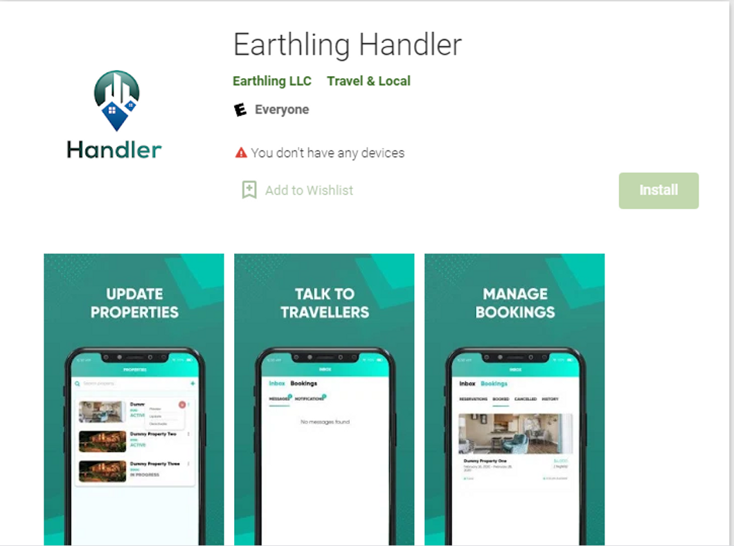 Are you a vacation host? Download Earthling Handler today!