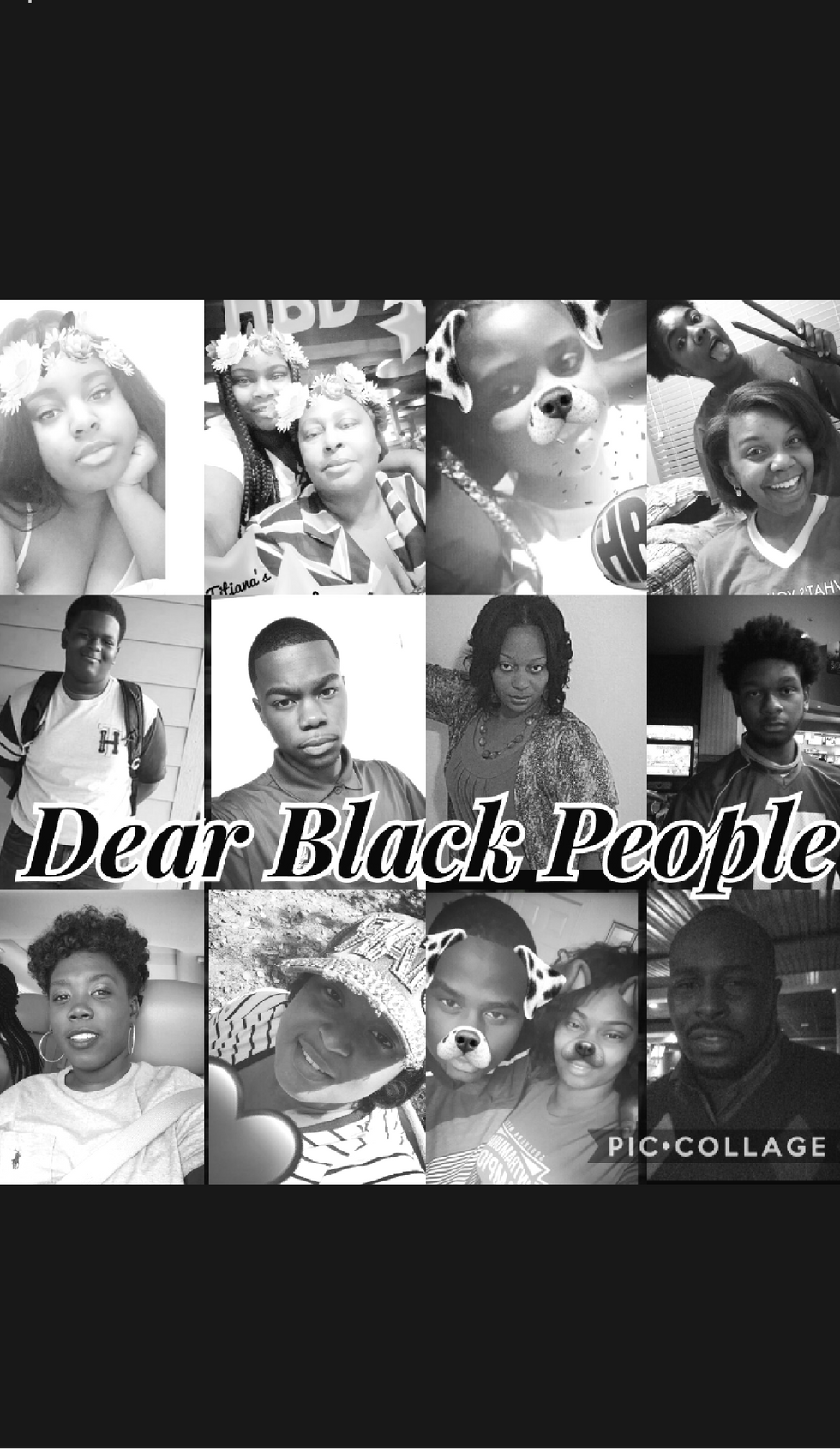 DEAR BLACK PEOPLE
