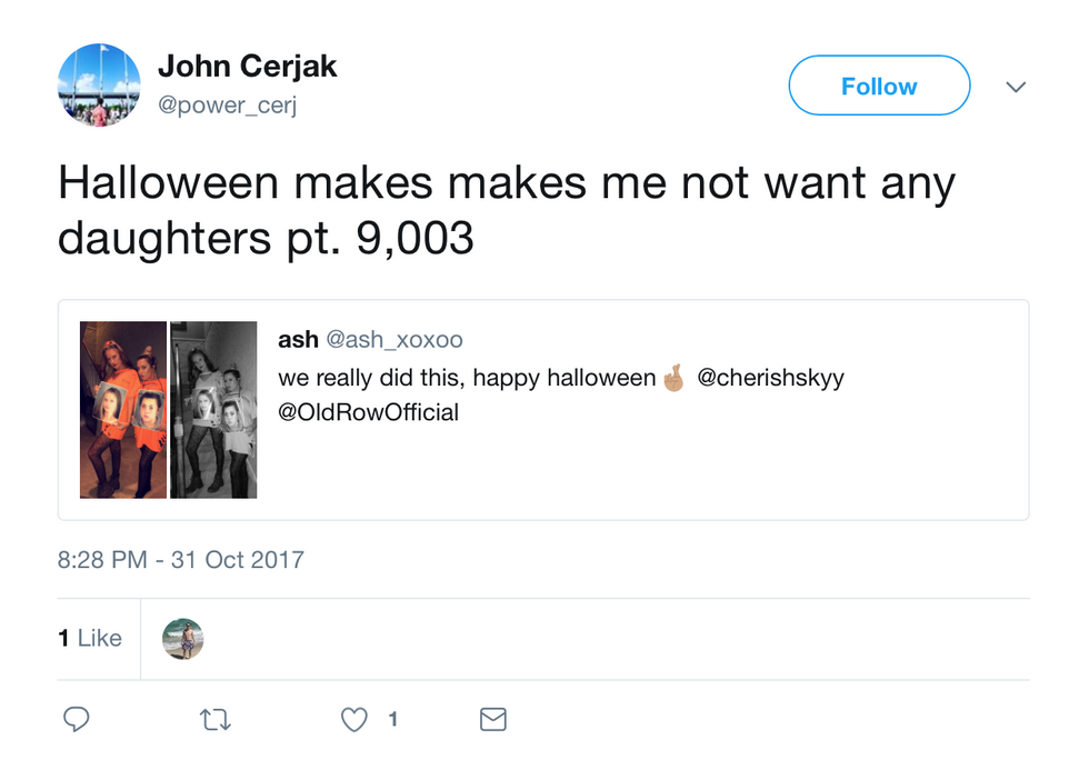 Twitter Remains Undefeated After Men Say Halloween Makes Them "Not Want Daughters"