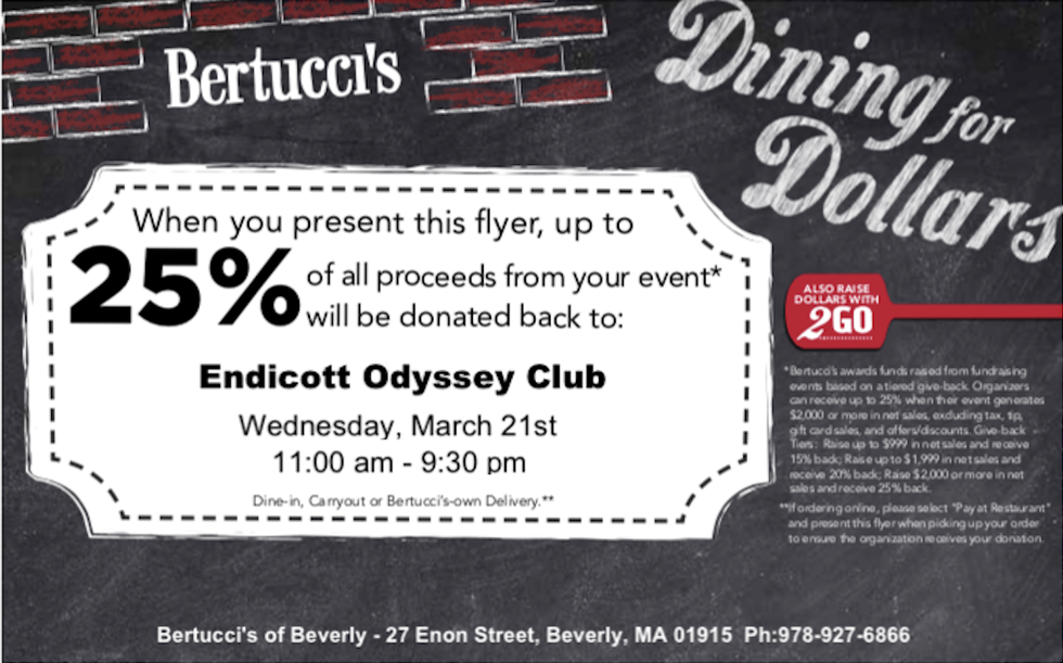 Endicott's Odyssey Fundraiser At Berticci's: Help Us Make A Difference