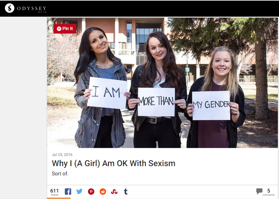 A Response To "Why I (A Girl) Am OK With Sexism"