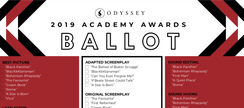 Oscars 2019 Are Upon Us: Track Your Predictions With This Printable, Pool-Friendly Ballot
