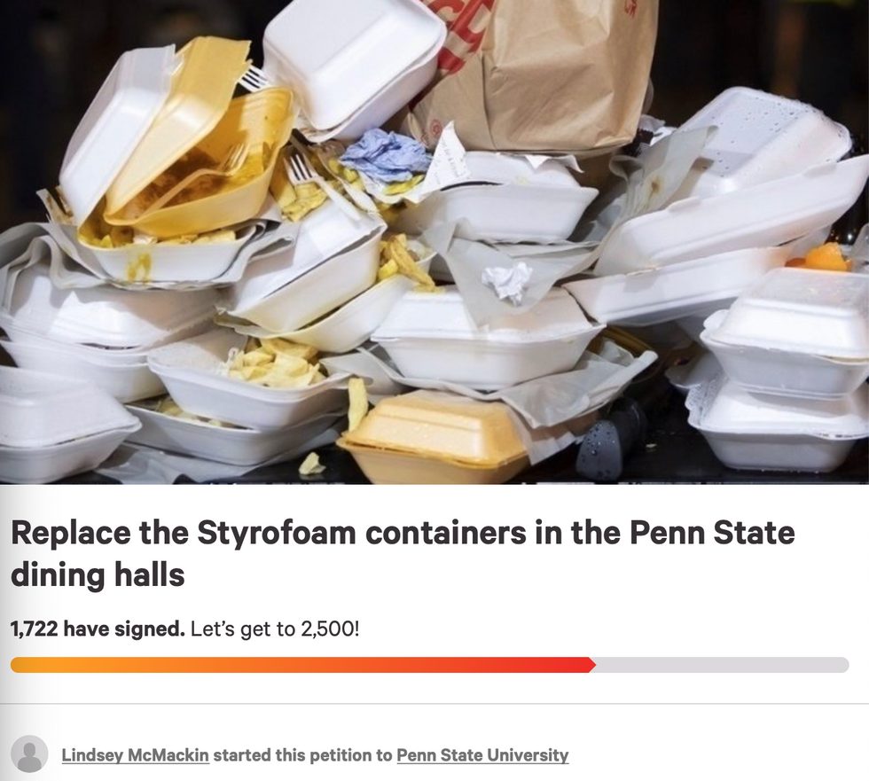 A PSU Student Started A Petition To Replace Non-Biodegradable Dining Hall Containers