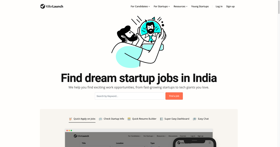 KillerLaunch India Startup Job Portal on how it helps startups in India in hiring process