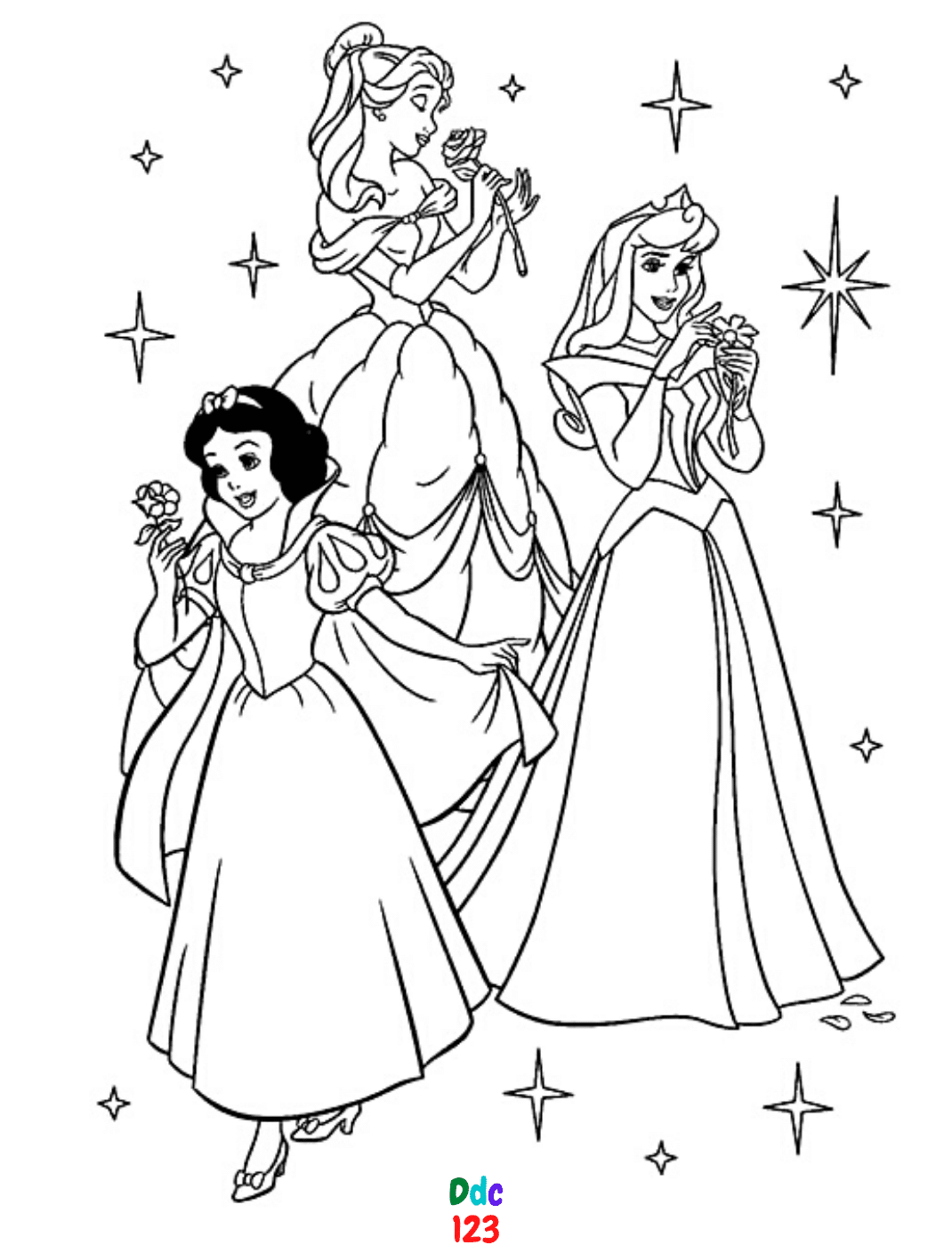 Princess Coloring Pages to color for kids - DDC123