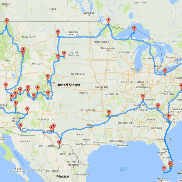 Just pack your car and travel the country with me!