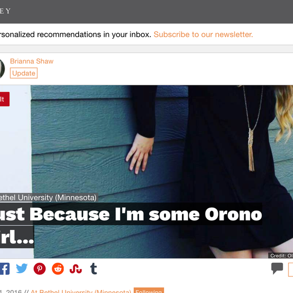Editor's Response To 'Just Because I'm Some Orono Girl'