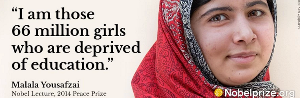 “One Child, One Teacher, One Book, One Pen Can Change The World”