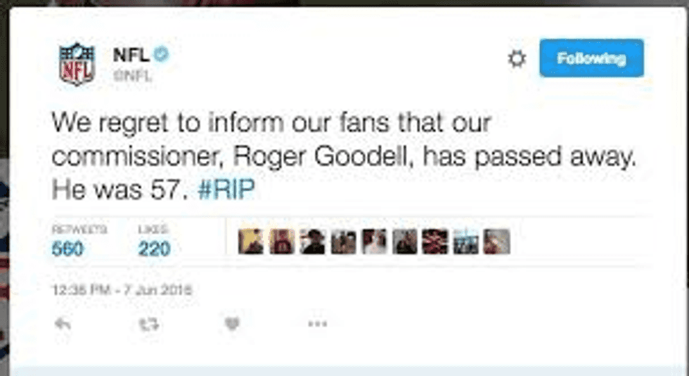 NFL Twitter Account Hacked