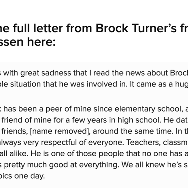 An Open Letter To Leslie Rasmussen (A Friend to Brock Turner)