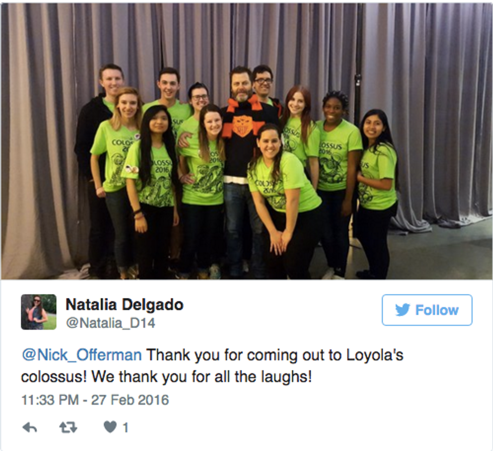 Offerman Trimmed His 'Full Bush' For Loyola Chicago