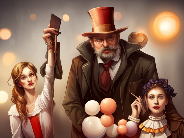 interesting people stand next to each other