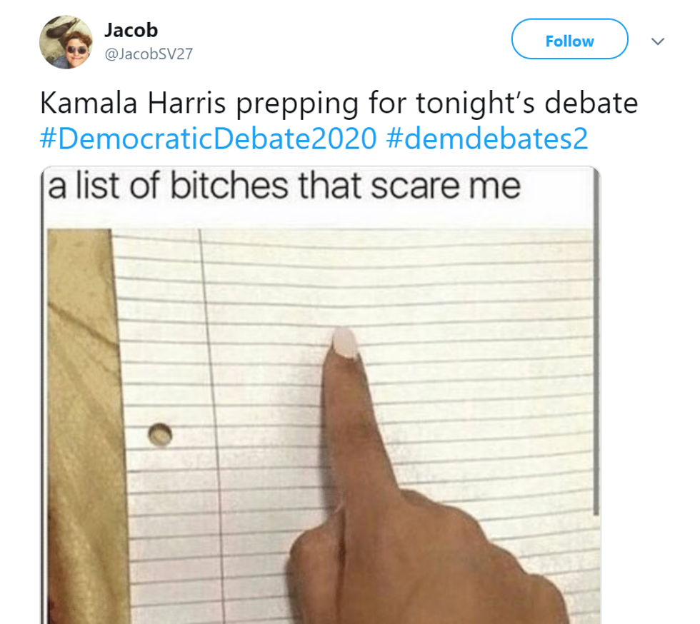 "Kamala Harris prepping for tonight's debate"