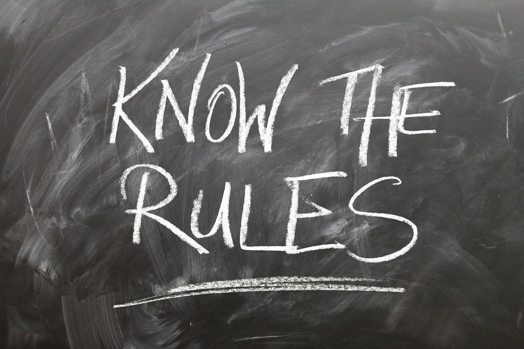 Know the rules chalk board writing