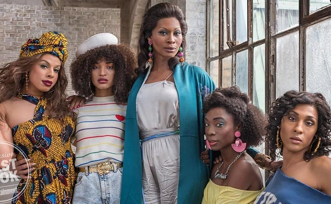 Left to right: Hailie Sahar, Indya Moore, Dominique Jackson, Angelica Ross, and M.J. Rodriguez for FX's "Pose". 
