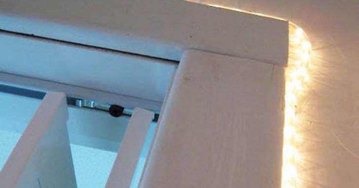 light approximately door frame