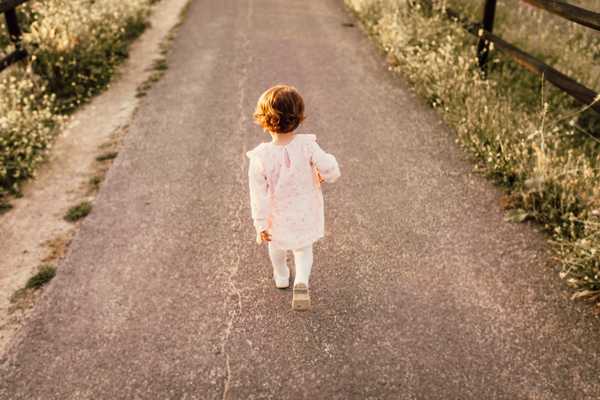 little girl walking