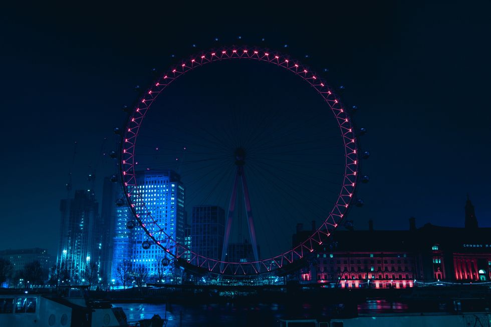 London Eye and the London skyline at night