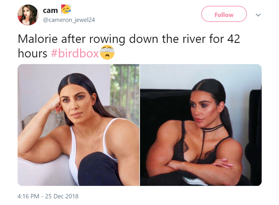 Malorie after rowing down the river for 42 hours #birdbox