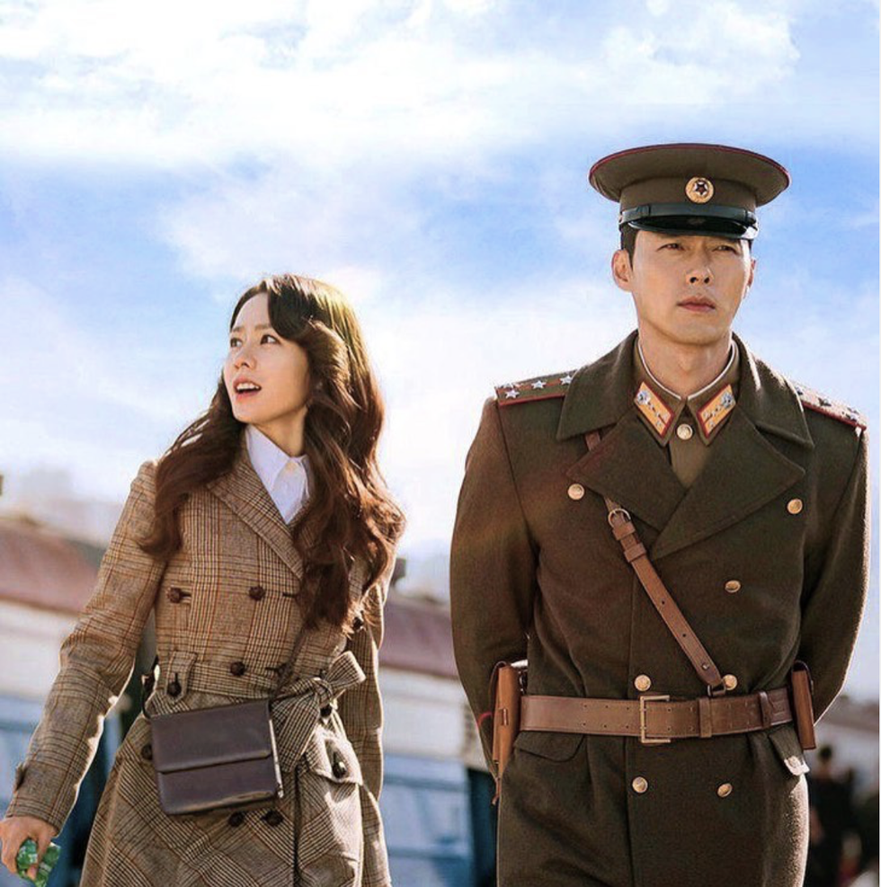 man and women walking