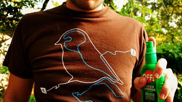 man with mosquito bug spray