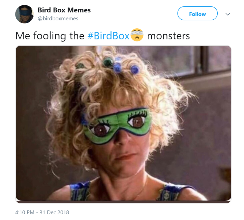 Me fooling the #BirdBox monsters