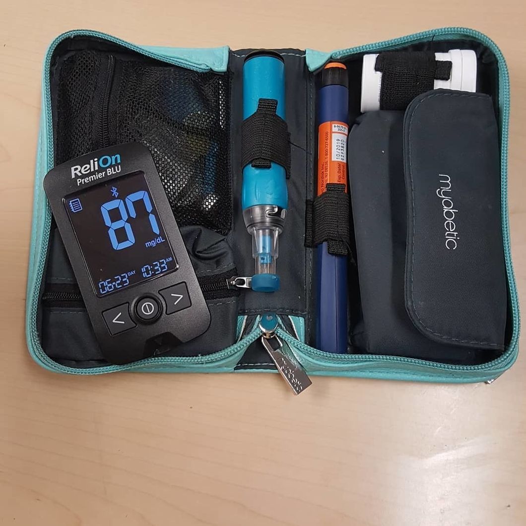 Medical case with monitor and insulin pens
