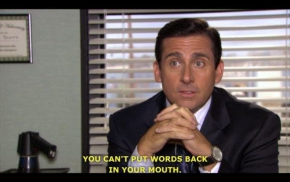 Michael Scott life advice on words