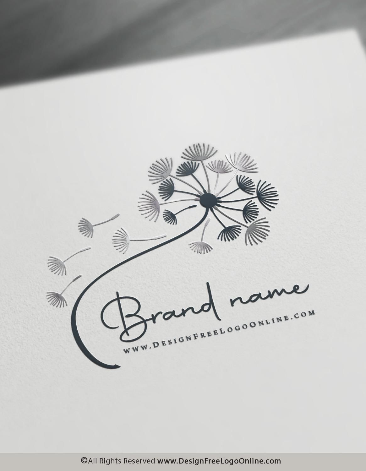 Minimalist Flower Dandelion logo