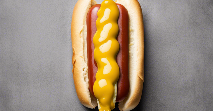 Mustard on a hot dog