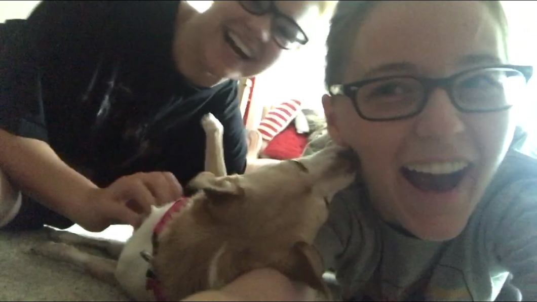 My best friend, her chihuahua, and me