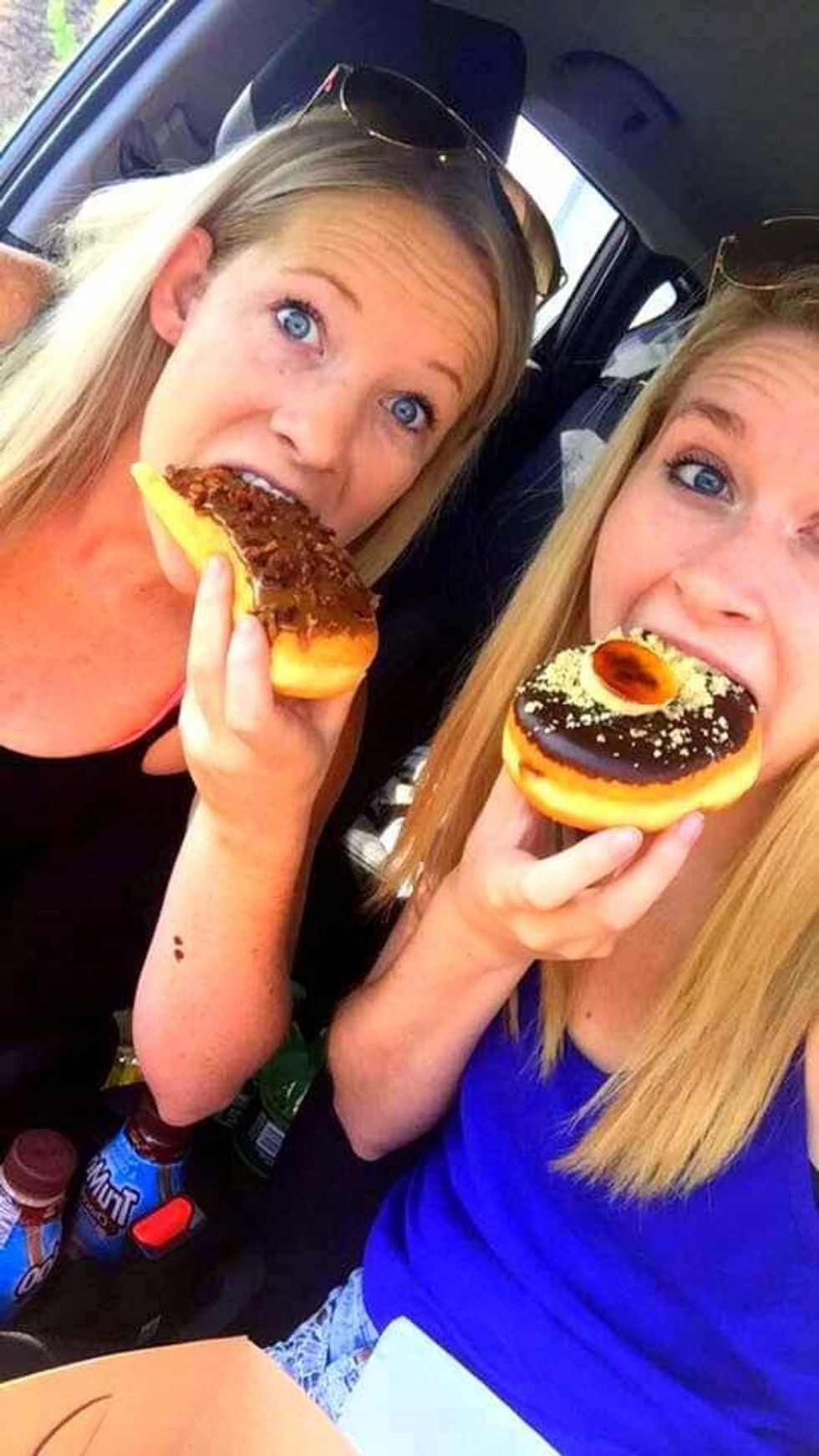 My cousin (right) and I enjoying the finer things in life...donuts