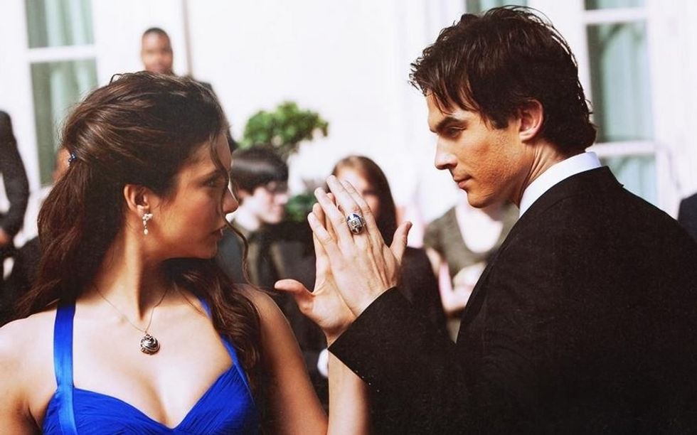 Nina Dobrev and Ian Somerhalder in The Vampire Diaries