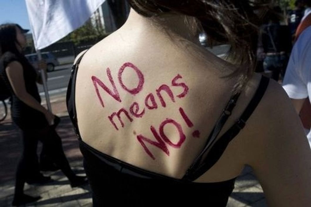no, woman, girl, back, activism, protest, consent, black shirt