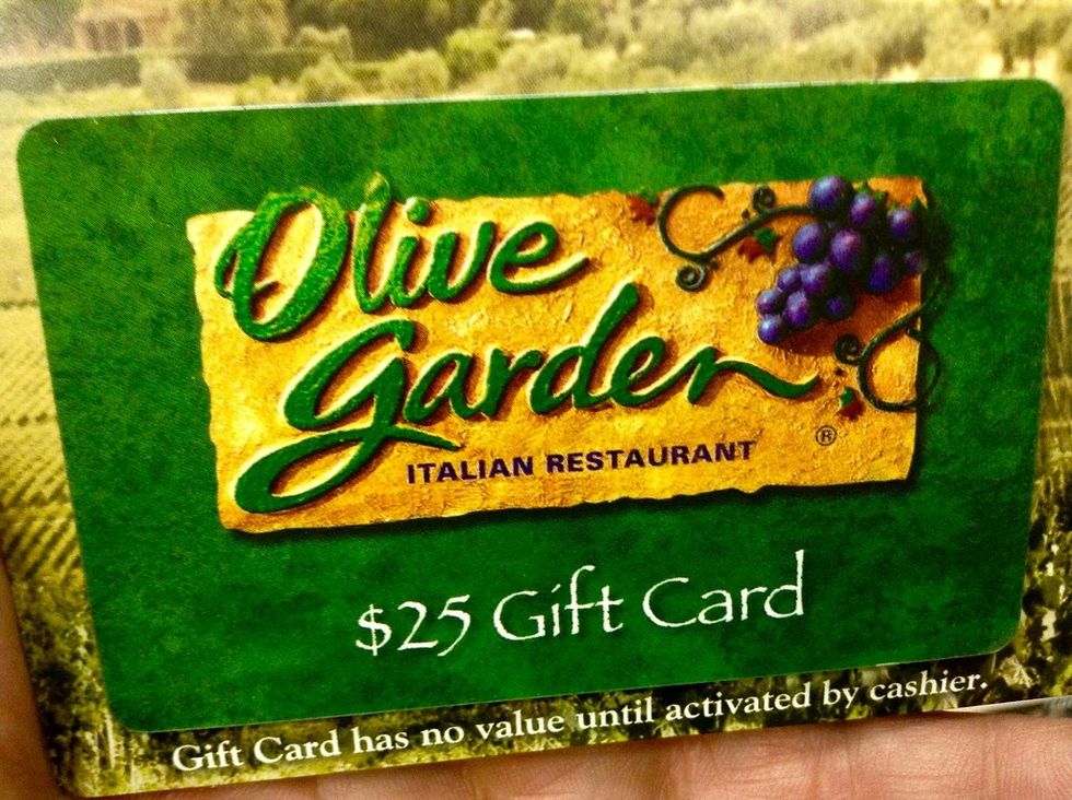Olive Garden restaurant gift card