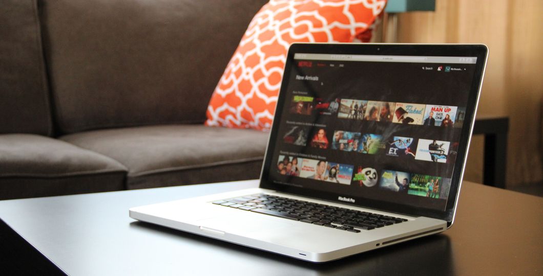 Open Laptop With Netflix On