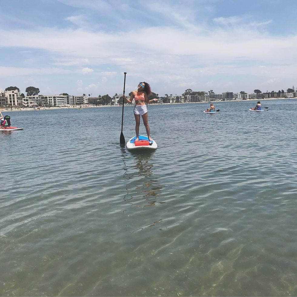 paddle boarding